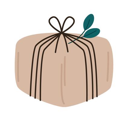 Surprise box flat icon Winter holiday Christmas interior element Illustration