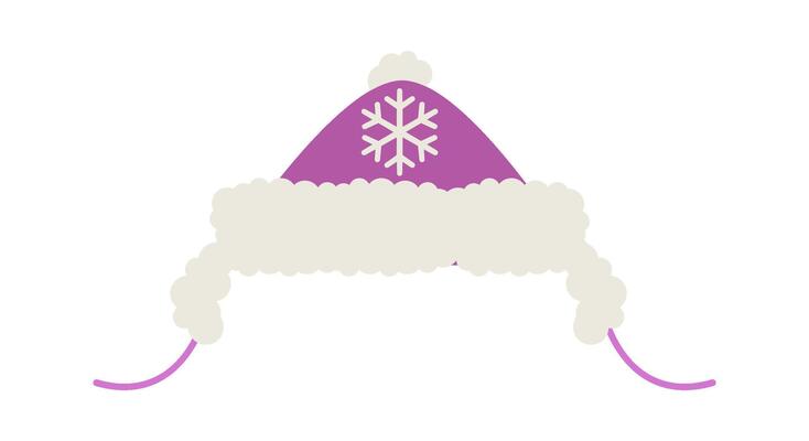 Warm winter hat flat icon Design decor element