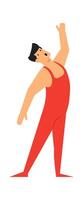 Flexible acrobat flat icon Funny circus character vector