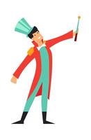 Animal trainer flat icon Funny circus characters Entertainment vector