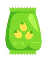 Pistachios in plastic package flat icon Vending products vector