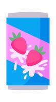 Can for strawberry carbonated drink Vending products vector