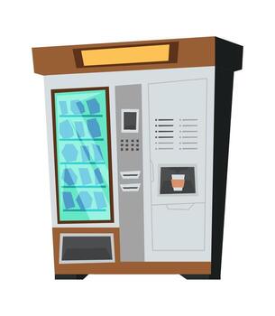 café venta máquina plano icono automatizado Servicio vender bebidas vector