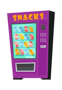 Vending machine for buying snacks flat icon Automated service vector
