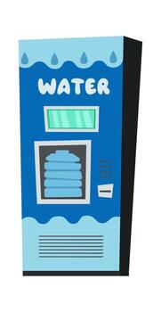 Vending machine for buying water flat icon Automated service vector