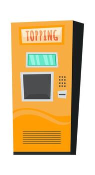 Vending machine for buying toppings flat icon Automated service vector