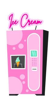 hielo crema venta máquina plano icono automatizado Servicio vector