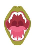 Crocodile jaws with sharp teeth flat icon Animal mouth vector