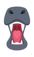 Wild animal teeth flat icon Hippo animal mouth vector
