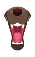 Animal mouth flat icon Bear maws with sharp teeth vector