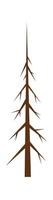 Bare ceder tree flat icon Typical winter weather Landscape vector