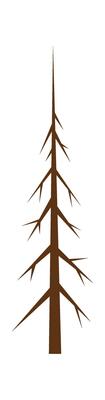 Bare ceder tree flat icon Typical winter weather Landscape