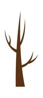 Bare tree flat icon Typical winter weather Landscape Drawn Icon vector