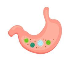 Infection in stomach flat icon Illness Healthcare vector