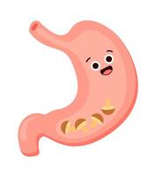 Healthy cartoon stomach flat icon Mushroom diet vector