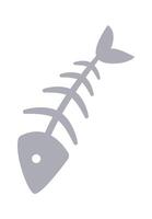 Fish skeleton garbage flat icon Recycling vector