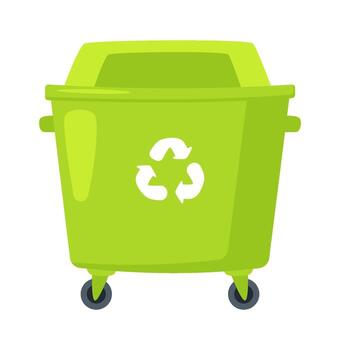 basura lata plano icono reciclaje y basura utilización ilustración vector