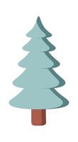 White Christmas tree flat icon Coniferous forest vector