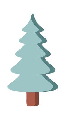 White Christmas tree flat icon Coniferous forest