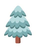 Coniferous forest flat icon Christmas tree Winter outdoor decor vector