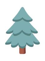 Winter outdoor decor Christmas tree flat icon Coniferous forest vector