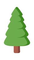 Christmas evergreen tree flat icon Outdoor decor vector