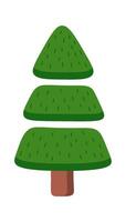 Evergreen Christmas tree flat icon Outdoor decor element vector