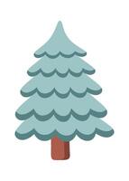 White Christmas tree flat icon Covered by snow vector
