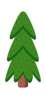 Coniferous tree flat icon Christmas holiday decor vector
