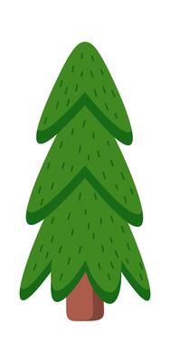 Coniferous tree flat icon Christmas holiday decor