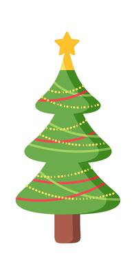 Evergreen christmas tree flat Coniferous forest