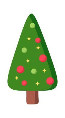 Evergreen winter decor flat icon Christmas tree