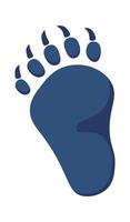 Grizzly bear footprint flat icon Steps and trails vector