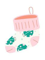 Warm baby socks flat icon Care for child vector