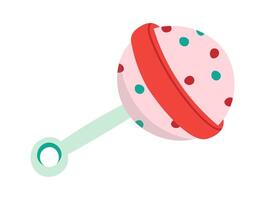 Rattle flat icon Toy for kids Baby care equipment vector