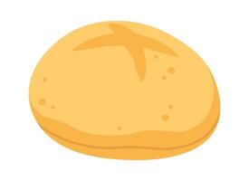 Fragrant round bread flat icon Bakery vector