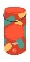 Jenga tube pack flat icon Board game Entertainment vector