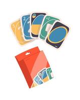Uno cards board games flat icon Leisure activity vector