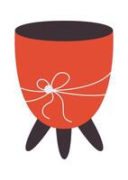 Pot for cactus flat icon Home decor vector