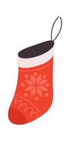 Warm winter socks flat icon Fireplace decor vector