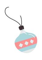 Winter decor element flat icon Christmas tree toy vector