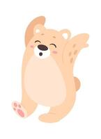 Cheerful bear flat icon Christmas childish animal vector