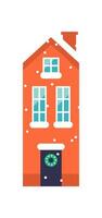 Tall Christmas private house flat icon vector
