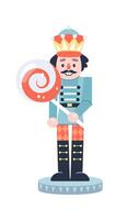 Nutcracker flat icon Winter decor element vector