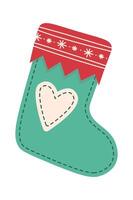 Christmas socks decor element flat icon Winter holiday Illustration vector