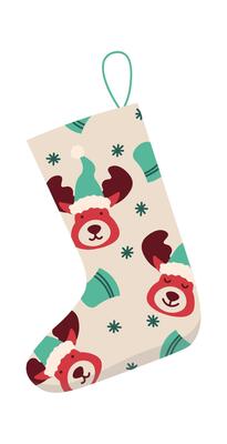 Christmas socks flat icon Winter holiday decoration