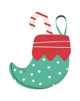 Christmas socks flat icon Winter decor for fireplace vector