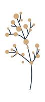 Golden branch Christmas decor tags element flat icon vector