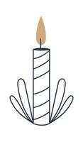 Christmas candle flat icon Tag and label Illustration vector
