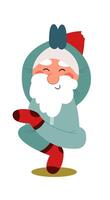 Funny Santa Claus flat icon Meditation Healthy hobby vector
